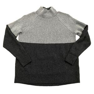 Summersalt Merino Wool Cashmere Blend Sweater M Medium Heather Gray Ribbed